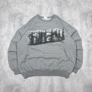 Vintage 90s Northern Elements graphic wolf crewneck
